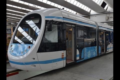 The first two trams were built in AnsaldoBreda's Pistoia plant in Italy.